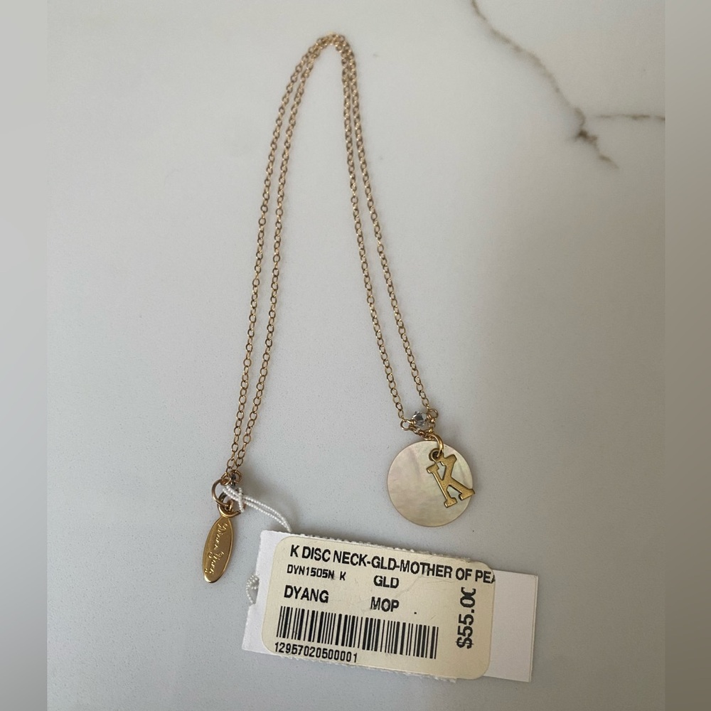 NWT K-disc Necklace Mother-of-Pearl